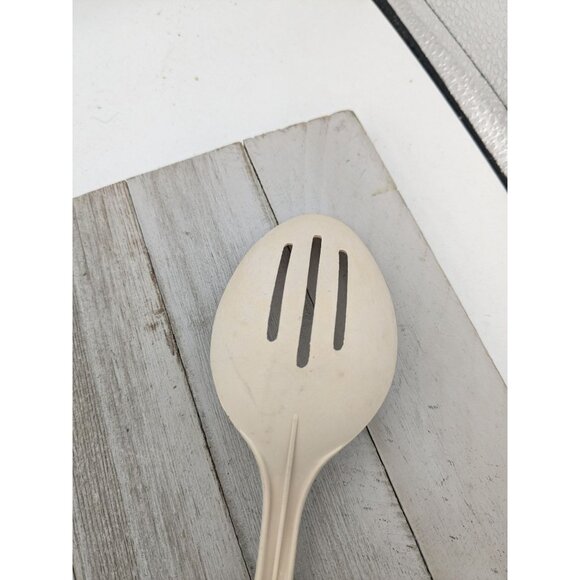 Ekco Slotted Serving Spoon Almond Nylon Plastic 11" Vintage - Picture 5 of 8